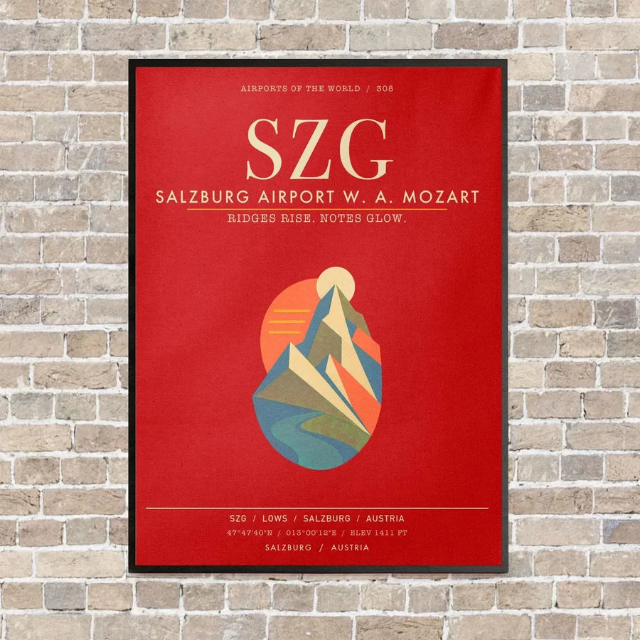 Salzburg Airport SZG - Canvas Framed - Red