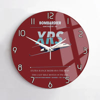 Thumbnail for Bombardier Global Express XRS design on dark red no frame wall clock