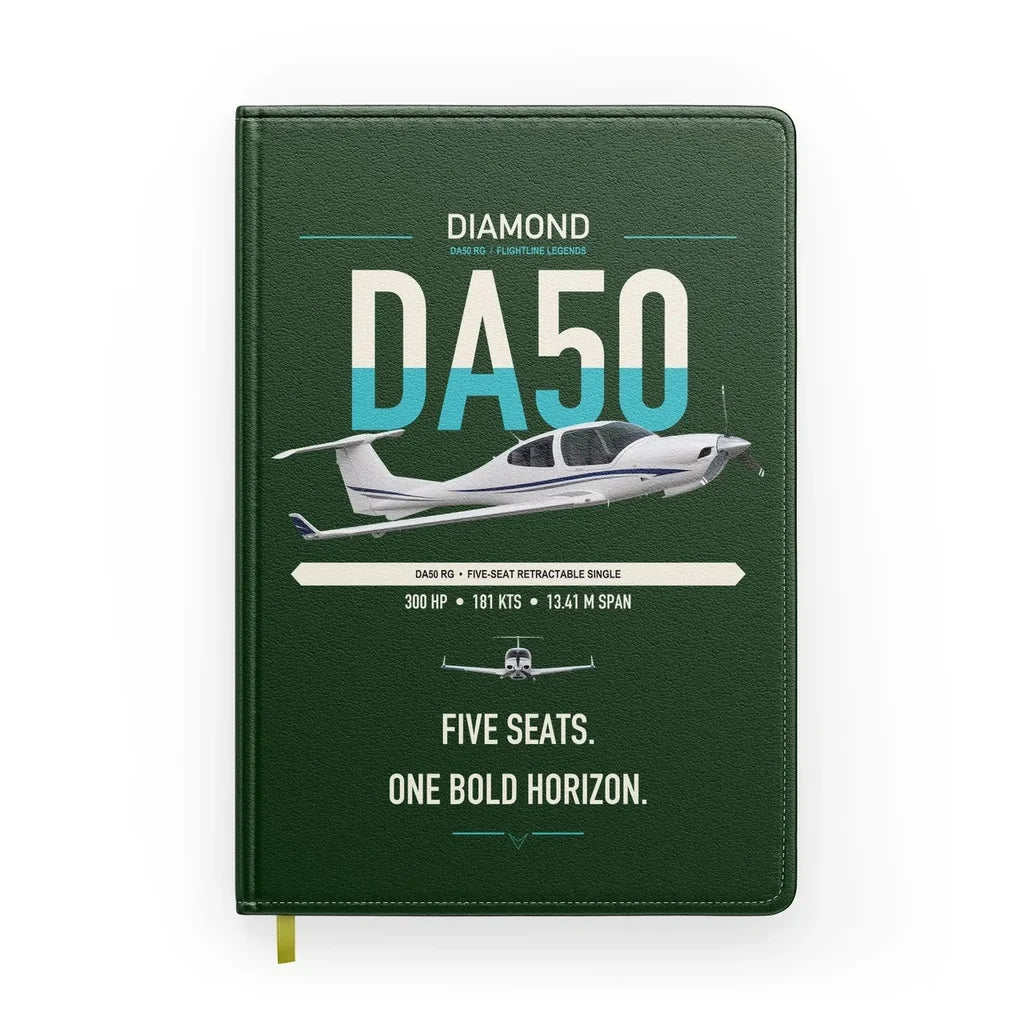 Diamond DA50 RG design on dark green notebook