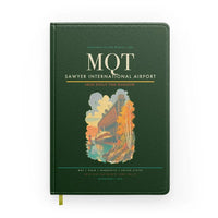 Thumbnail for Sawyer International Airport (MQT) design on dark green notebook