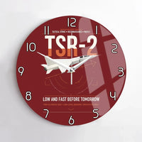 Thumbnail for BAC TSR-2 design on dark red no frame wall clock