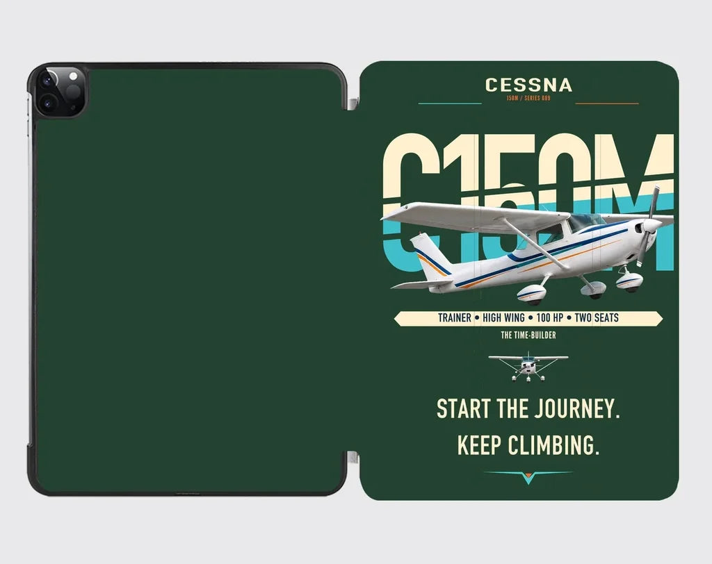 Cessna 150M design on dark green ipad tablet case