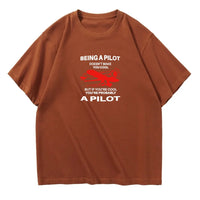 Thumbnail for If You're Cool You're Probably a Pilot Designed Relax Fit T-Shirts - view 13