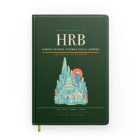 Thumbnail for Harbin Taiping International Airport (HRB) design on dark green notebook