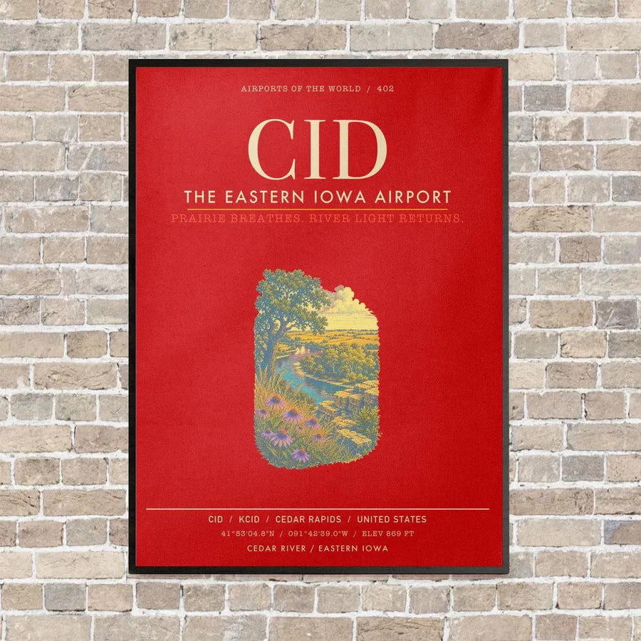 The Eastern Iowa Airport CID - Canvas Framed - Red