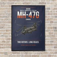 Thumbnail for Boeing MH-47G Chinook vertical canvas print - framed - navy blue background