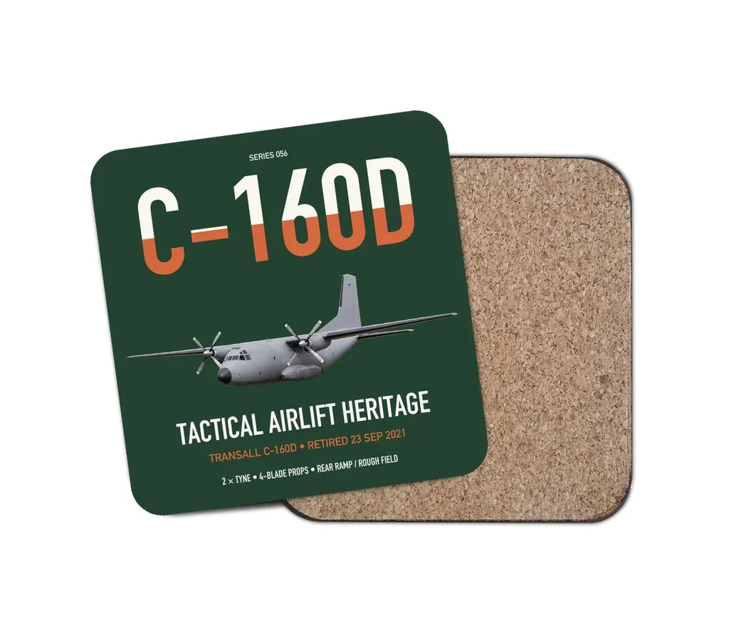Transall C-160D design on dark green 1 piece coaster