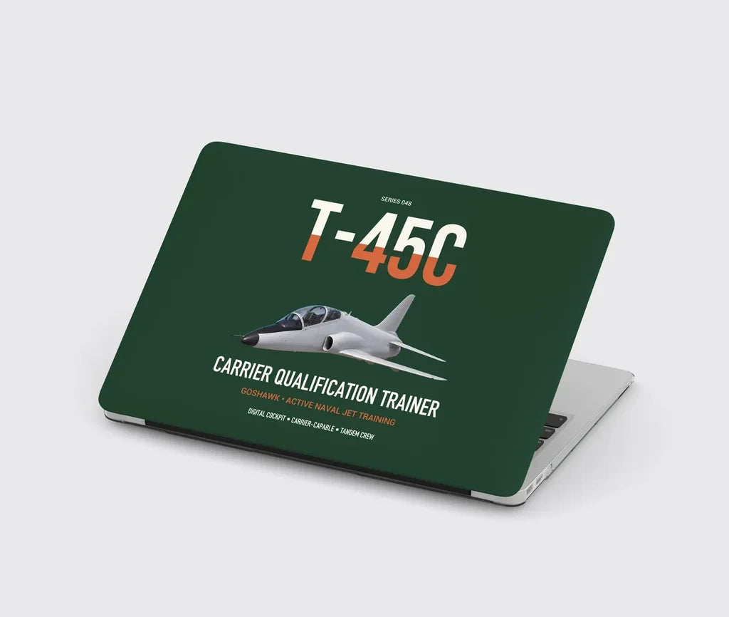 T-45C Goshawk design on dark green MacBook case