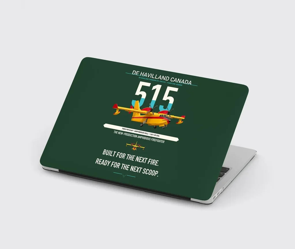 De Havilland Canadair 515 design on dark green MacBook case