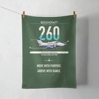 Thumbnail for Beechcraft King Air 260 design on dark green towel
