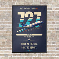 Thumbnail for Boeing 727-200 vertical canvas print - framed - navy blue background