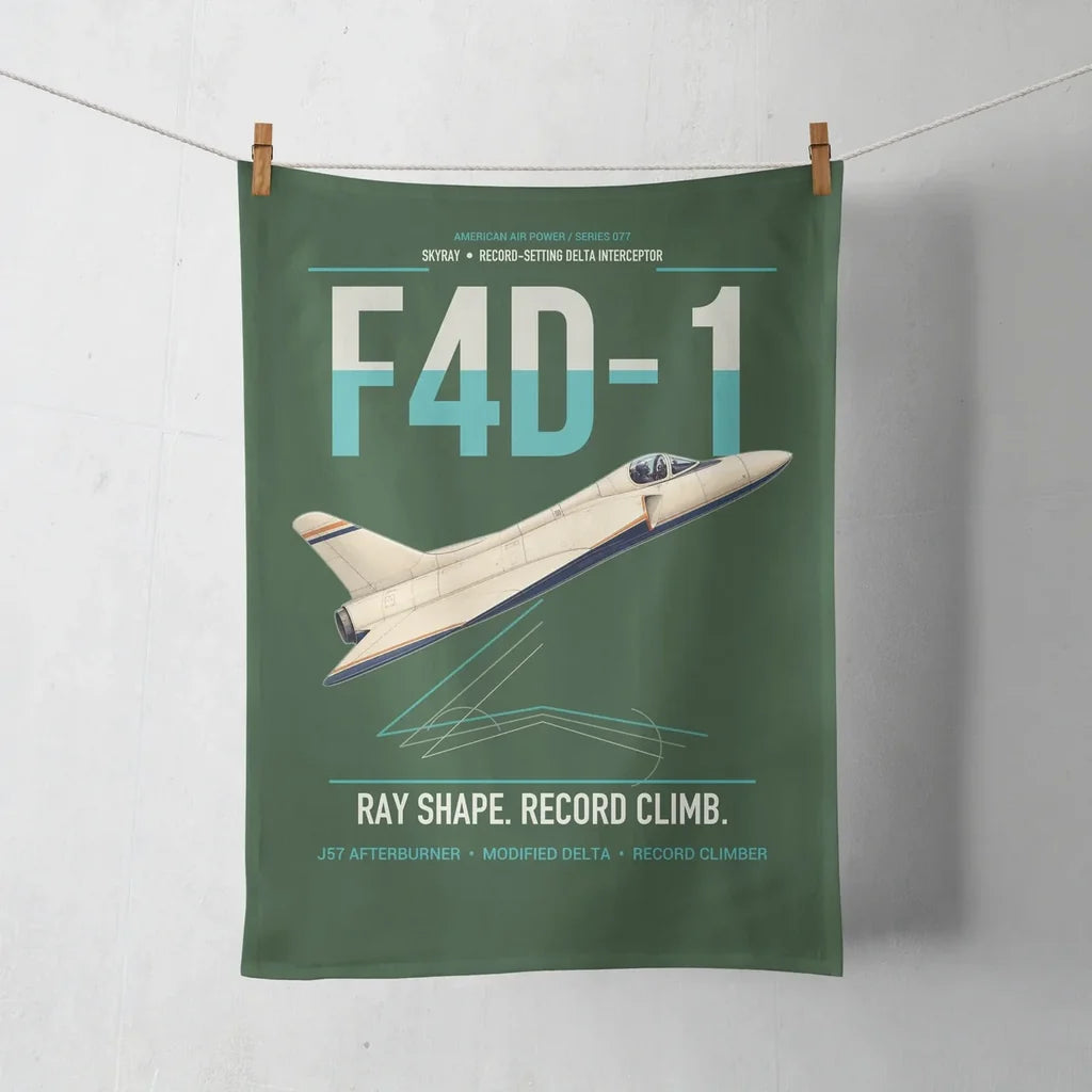 F4D-1 Skyray design on dark green towel