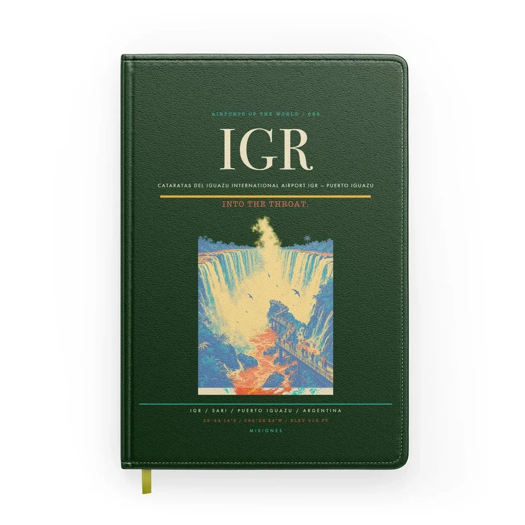 Cataratas del Iguazu International Airport (IGR) design on dark green notebook