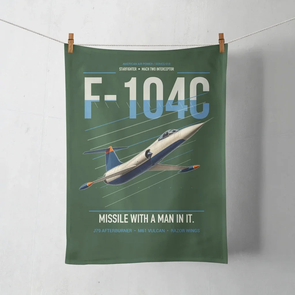 F-104C Starfighter design on dark green towel
