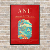 Thumbnail for V. C. Bird International Airport ANU - Canvas Framed - Red