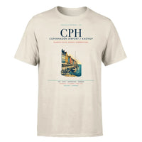 Thumbnail for Copenhagen Airport (CPH) T-Shirt single-side front print in Beige | copenhagen-cph-airport-double-side-t-shirt