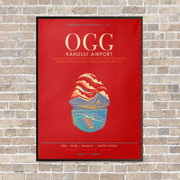 Thumbnail for Kahului Airport OGG - Canvas Framed - Red