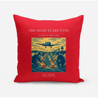 Thumbnail for VINTAGE G4525 - The Night Flare Path - Designed Pillows design on red