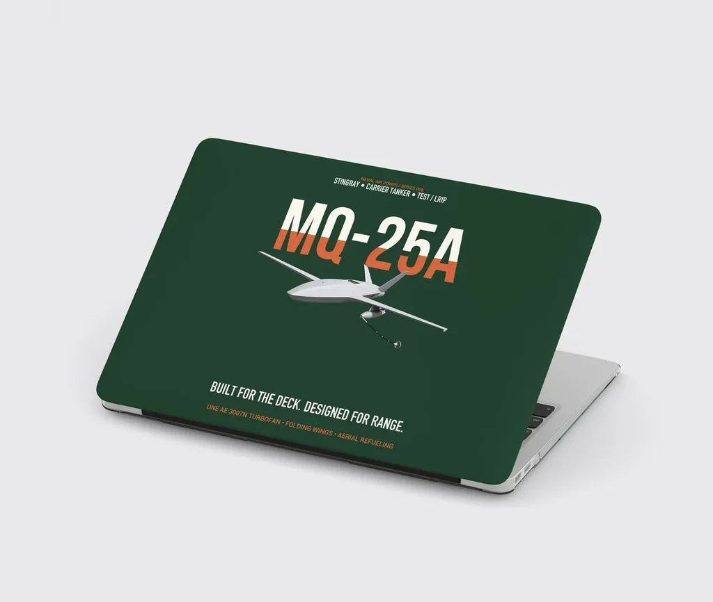 MQ-25A STINGRAY design on dark green MacBook case