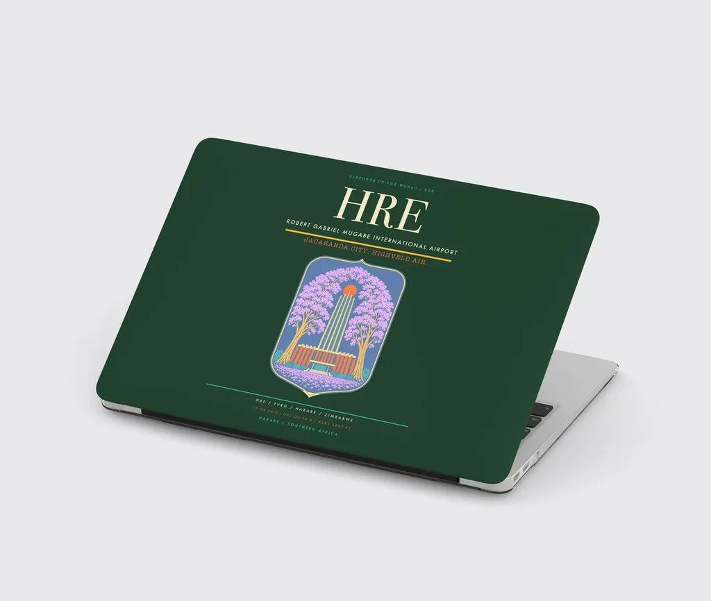 Robert Gabriel Mugabe International Airport (HRE) design on dark green MacBook case