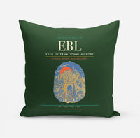 Thumbnail for Erbil International Airport (EBL) design on dark green pillow