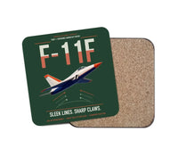 Thumbnail for F-11F Tiger design on dark green 1 piece coaster