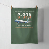Thumbnail for C-32A Air Force Two Global Reach design on dark green towel