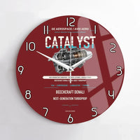 Thumbnail for CATALYST design on dark red no frame wall clock