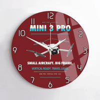 Thumbnail for DJI Mini 3 Pro design on dark red no frame wall clock