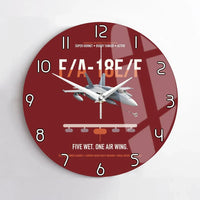 Thumbnail for F A-18E F Buddy Tanker design on dark red no frame wall clock