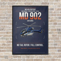 Thumbnail for MD Helicopters MD 902 Explorer vertical canvas print - framed - navy blue background
