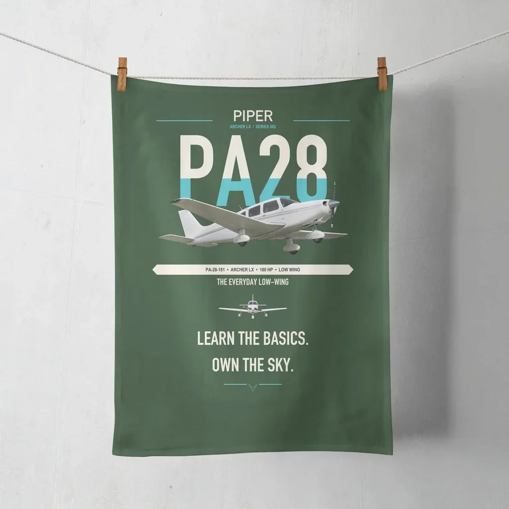 Piper PA-28-181 Archer LX design on dark green towel