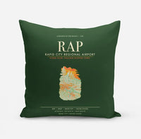 Thumbnail for Rapid City Regional Airport (RAP) design on dark green pillow