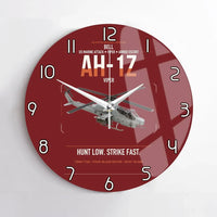Thumbnail for Bell AH-1Z Viper design on dark red no frame wall clock