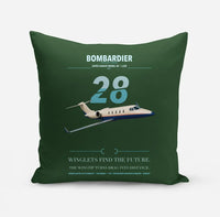 Thumbnail for Bombardier Learjet 28 design on dark green pillow
