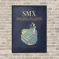 Thumbnail for Santa Maria Public Airport SMX vertical canvas print - framed - navy blue background