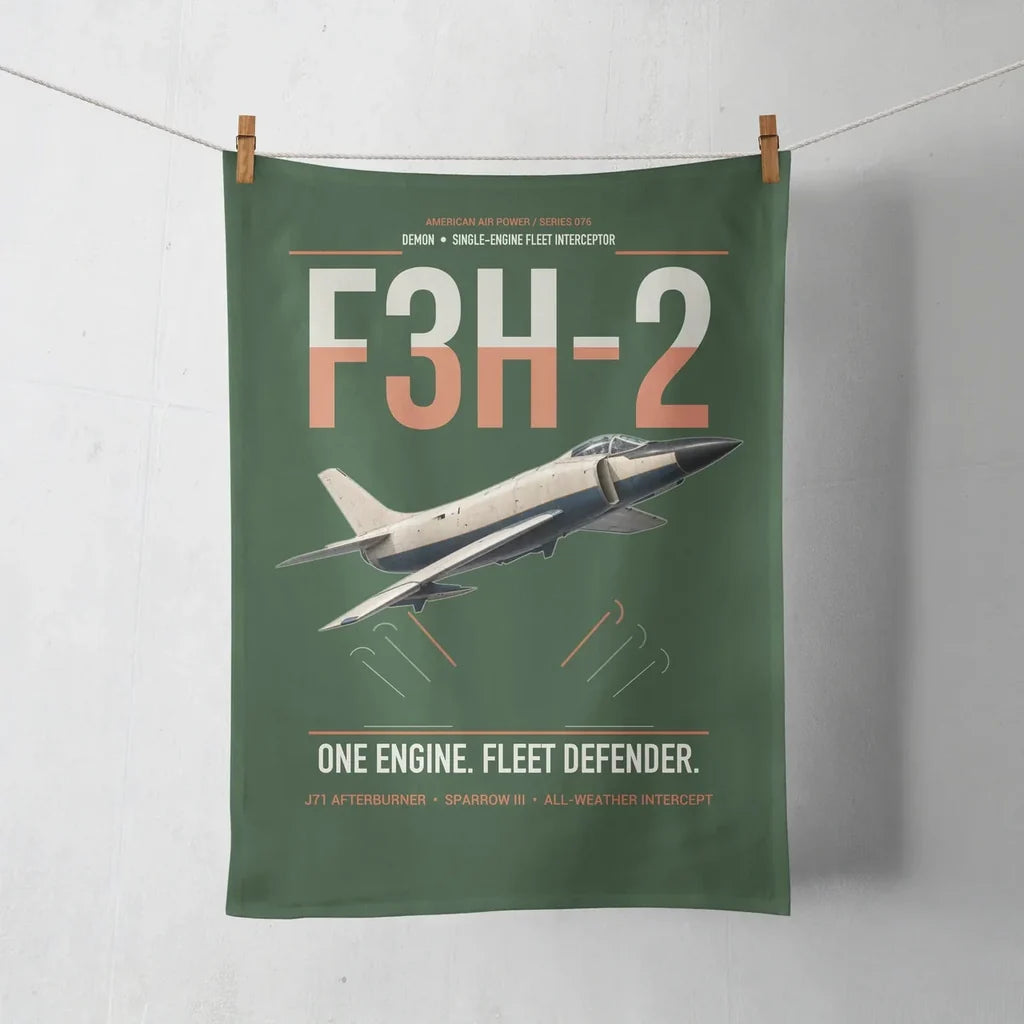 F3H-2 Demon design on dark green towel