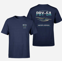 Thumbnail for PBY-5A Catalina design on navy blue double-side t-shirt, double-side print