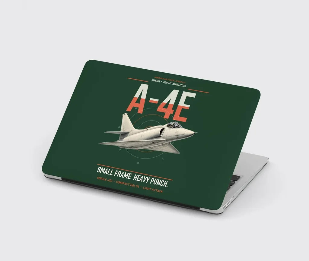 A-4E Skyhawk design on dark green MacBook case