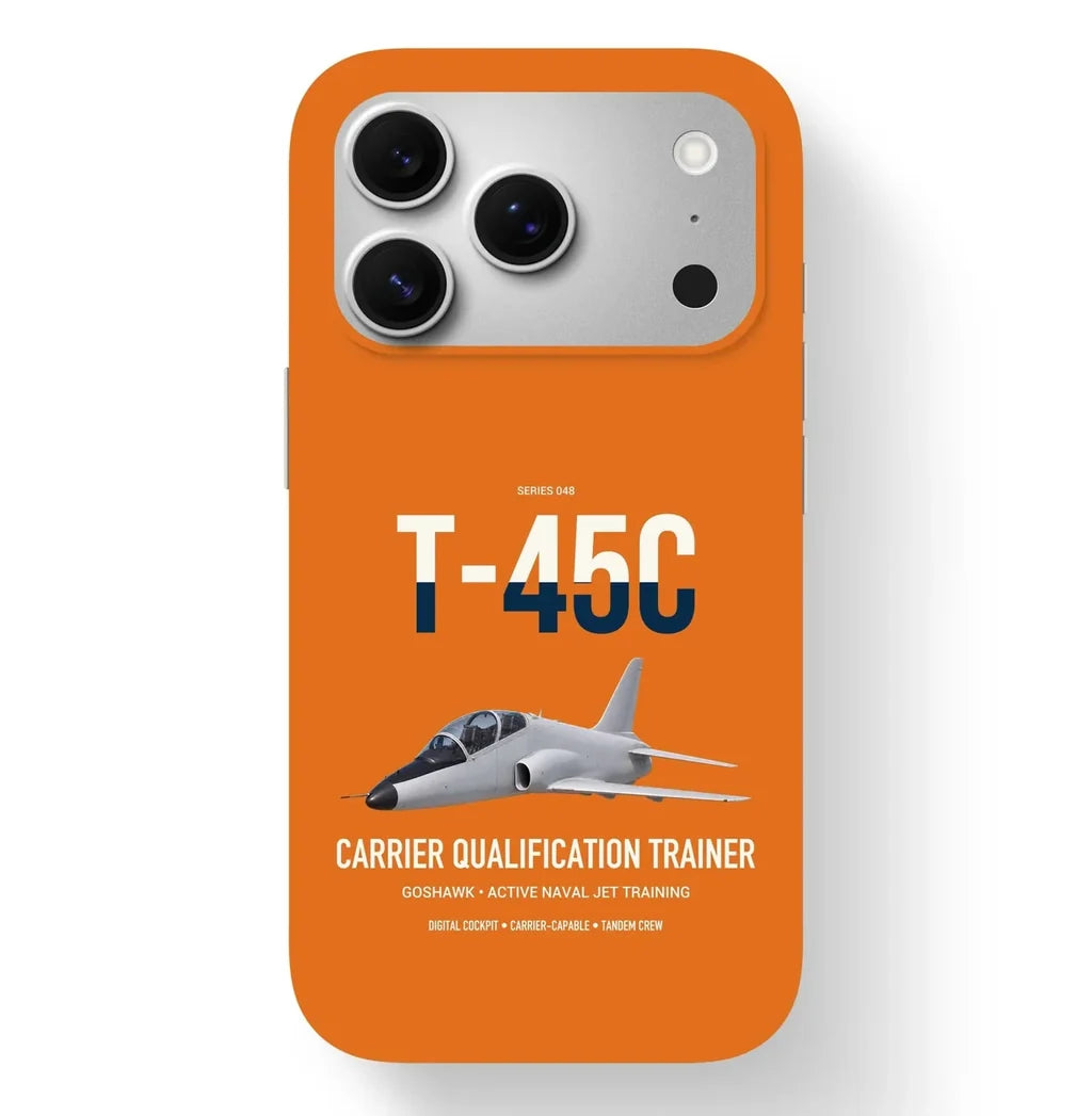 T-45C Goshawk design on orange magsafe iphone case, for iPhone 17 Pro