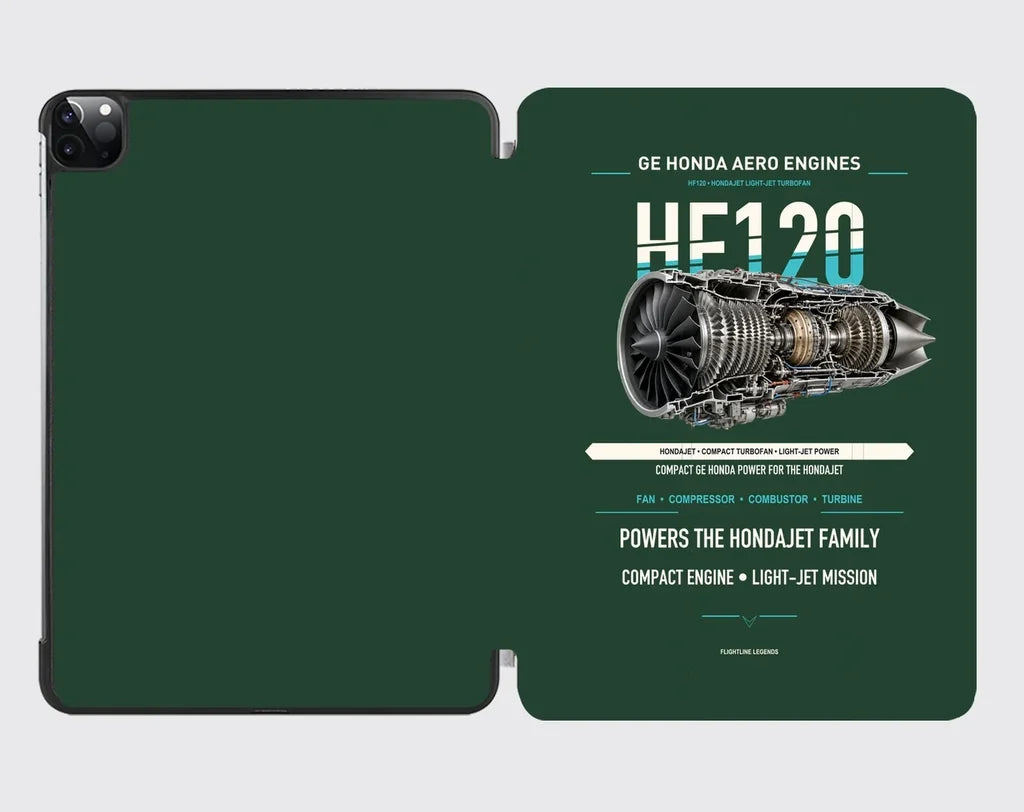 HF120 design on dark green ipad tablet case