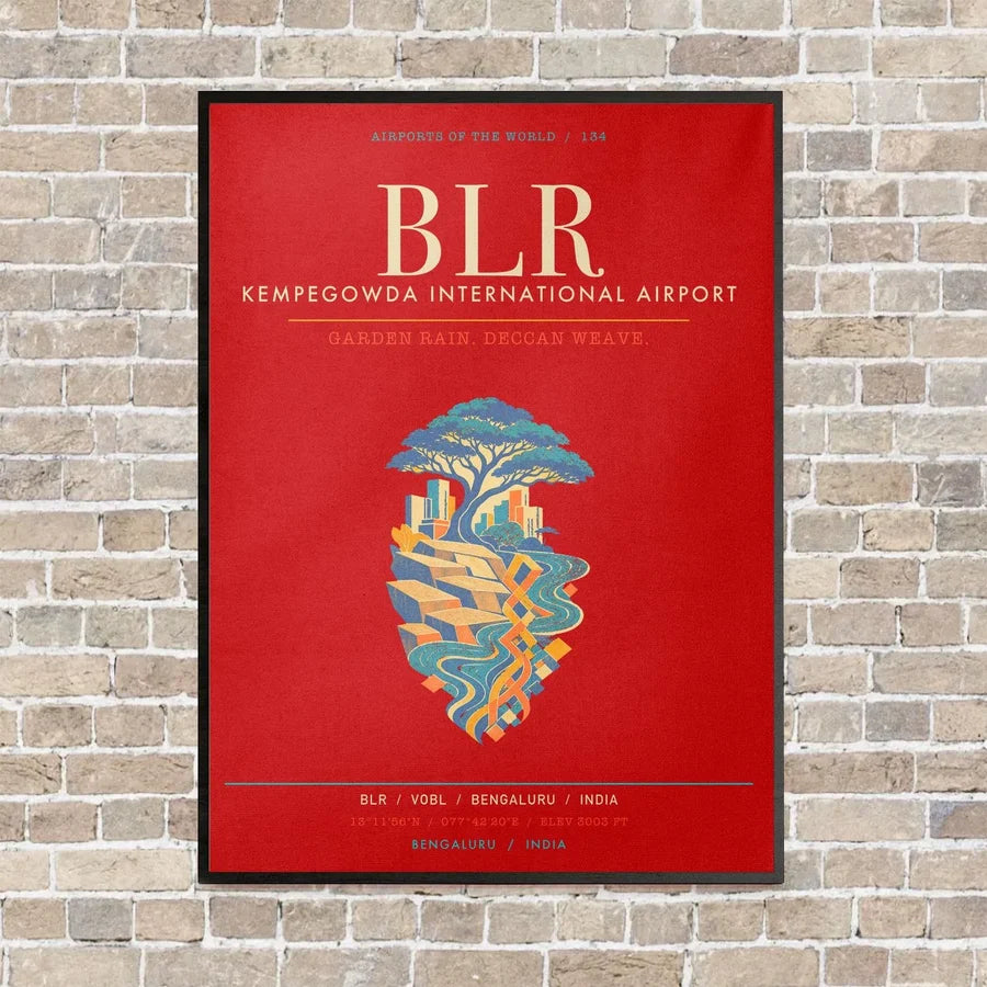 Kempegowda International Airport Bengaluru BLR - Canvas Framed - Red