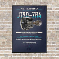 Thumbnail for JT9D-7R4 vertical canvas print - framed - navy blue background