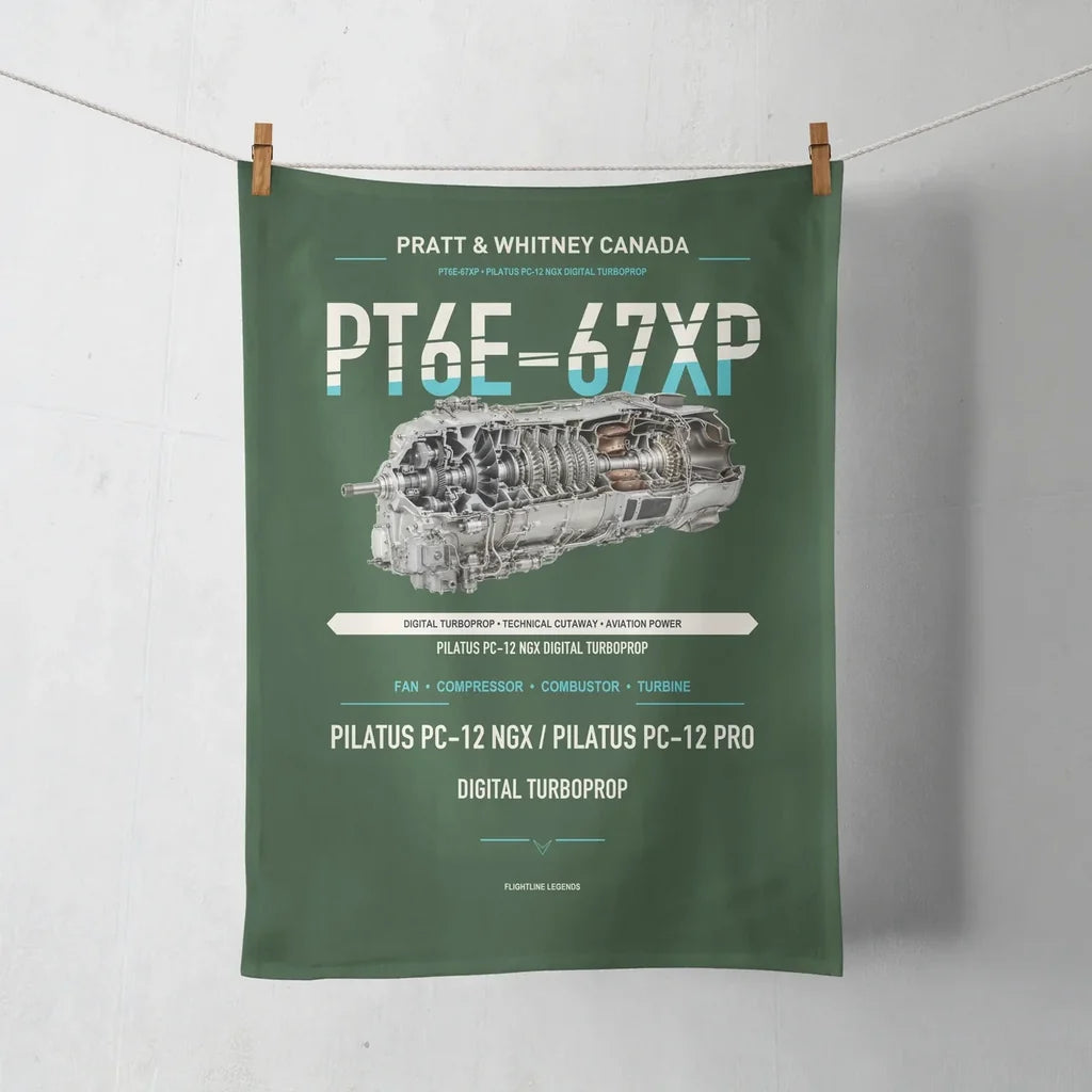 PT6E-67XP design on dark green towel