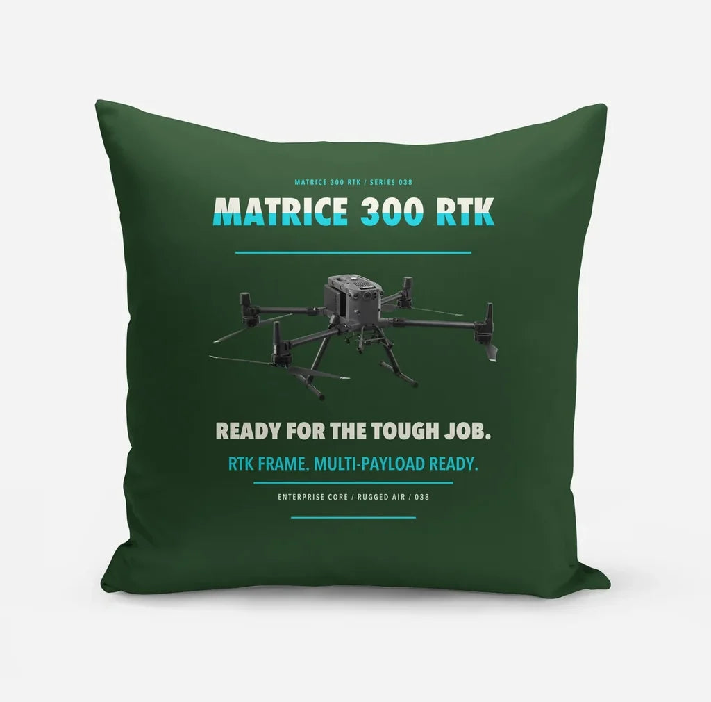 DJI Matrice 300 RTK design on dark green pillow