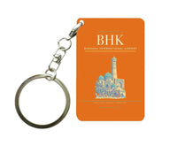 Thumbnail for Bukhara International Airport BHK Key Chain design on orange key chain