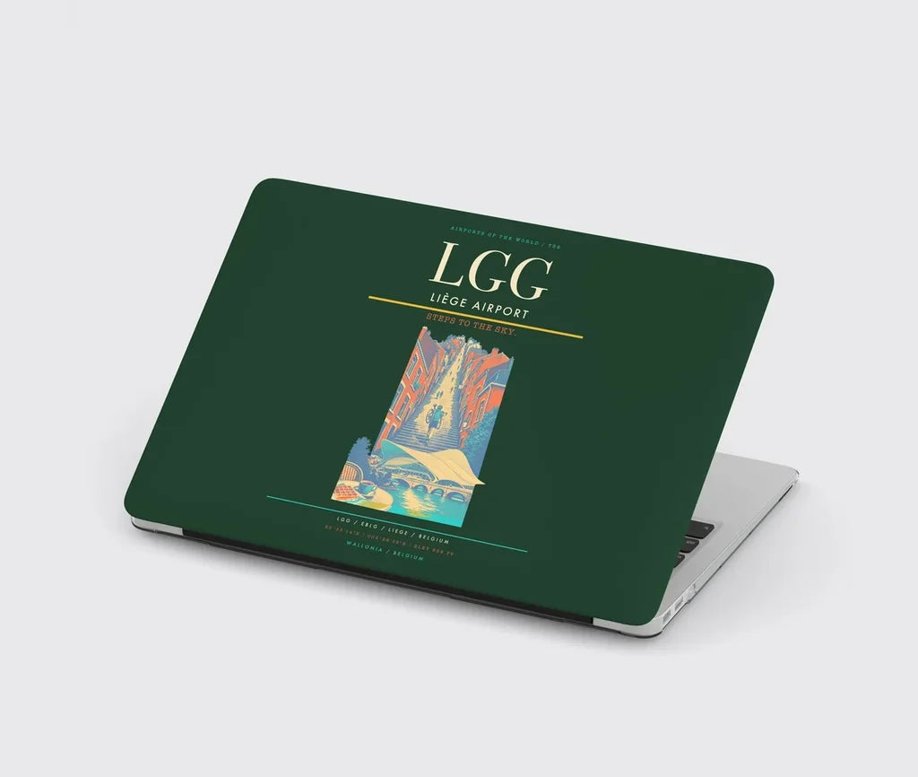 Liège Airport (LGG) design on dark green MacBook case