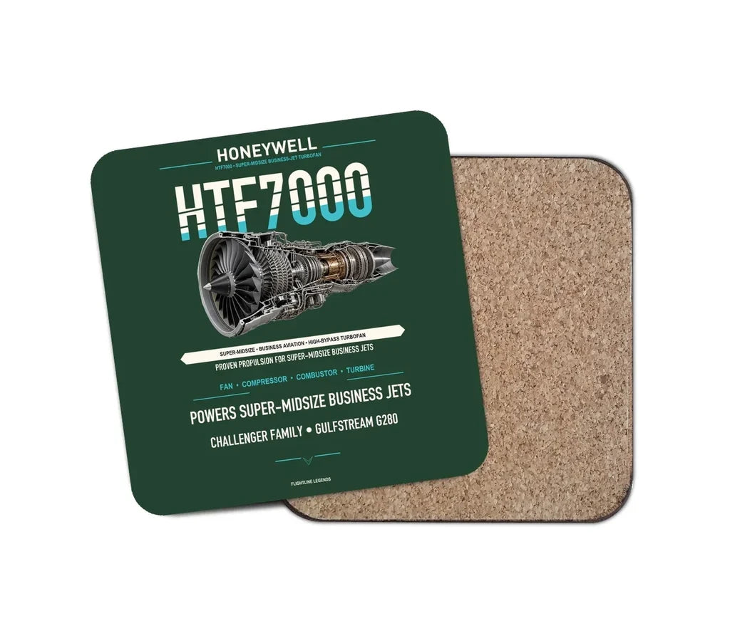 HTF7000 design on dark green 1 piece coaster