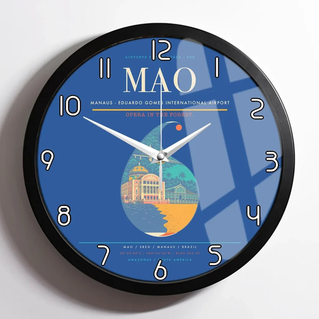 Manaus - Eduardo Gomes International Airport MAO Wall-Clock Framed - Blue