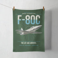 Thumbnail for F-80C Shooting Star design on dark green towel